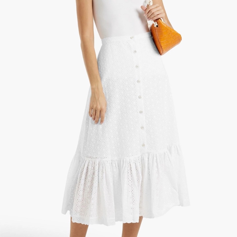 CAROLINE CONSTAS Raya broderie anglaise midi skirt - Picture 3 of 9